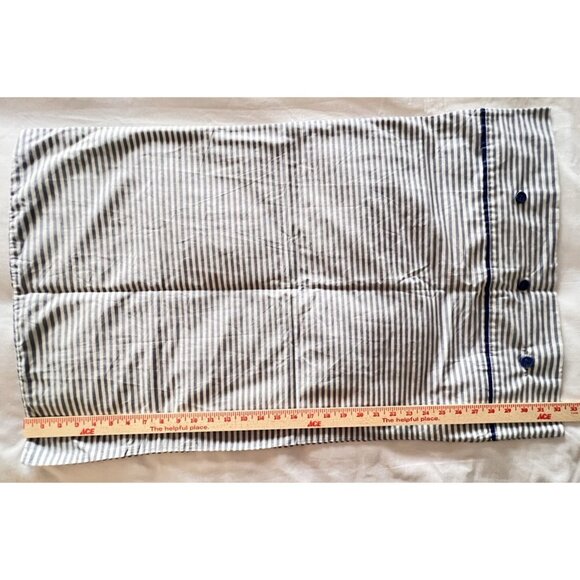 PAIR IKEA Stripe 3-Button Pillowcase STANDARD Ticking Stripe Blue White PRISTINE - Picture 7 of 7